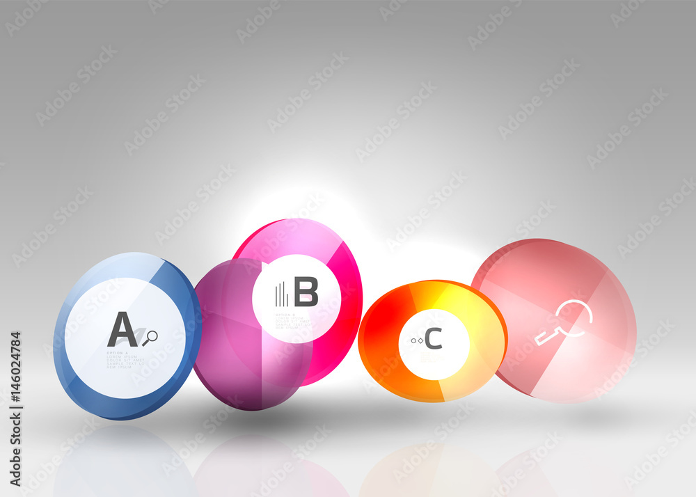 Shiny circles with text in 3d space Shiny circles with text in 3d space
