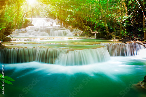 Beautiful waterfall in deep forest, Thailand 
