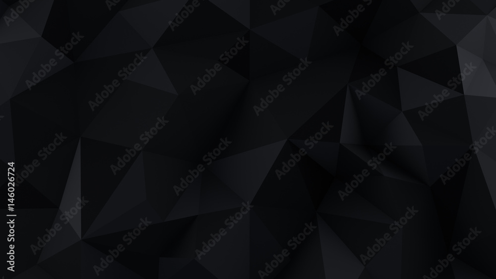 Fototapeta premium Chaotic black low poly surface abstract 3D render