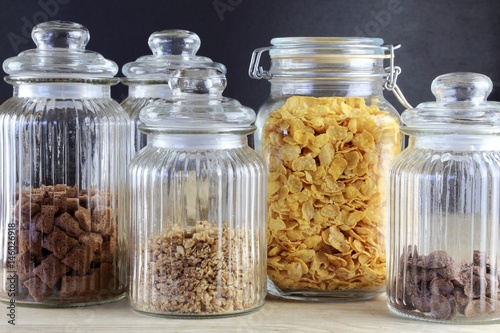 different cereals for breakfast  photo