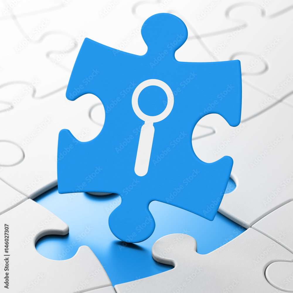 Information concept: Search on puzzle background Information concept: Search on puzzle background