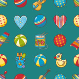 Kid toy seamless pattern. Design element for postcard, banner, flyer