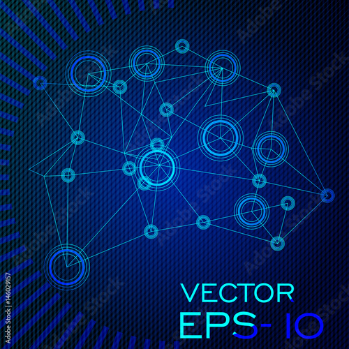 Wallpaper Mural abstract vector engineering technology background, illustration Torontodigital.ca