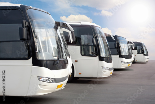 tourist buses on parking