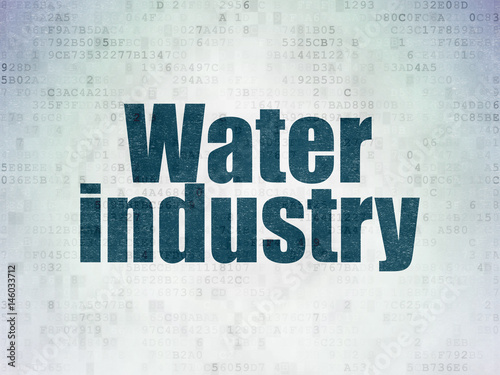 Industry concept  Water Industry on Digital Data Paper background