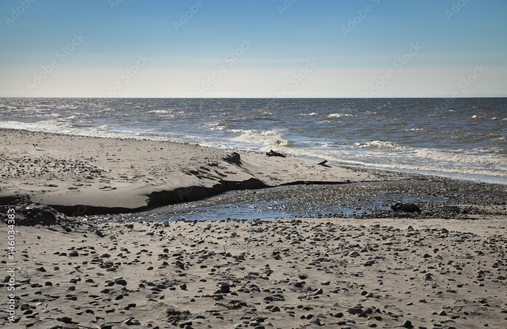 Fototapeta premium Small river and sea.