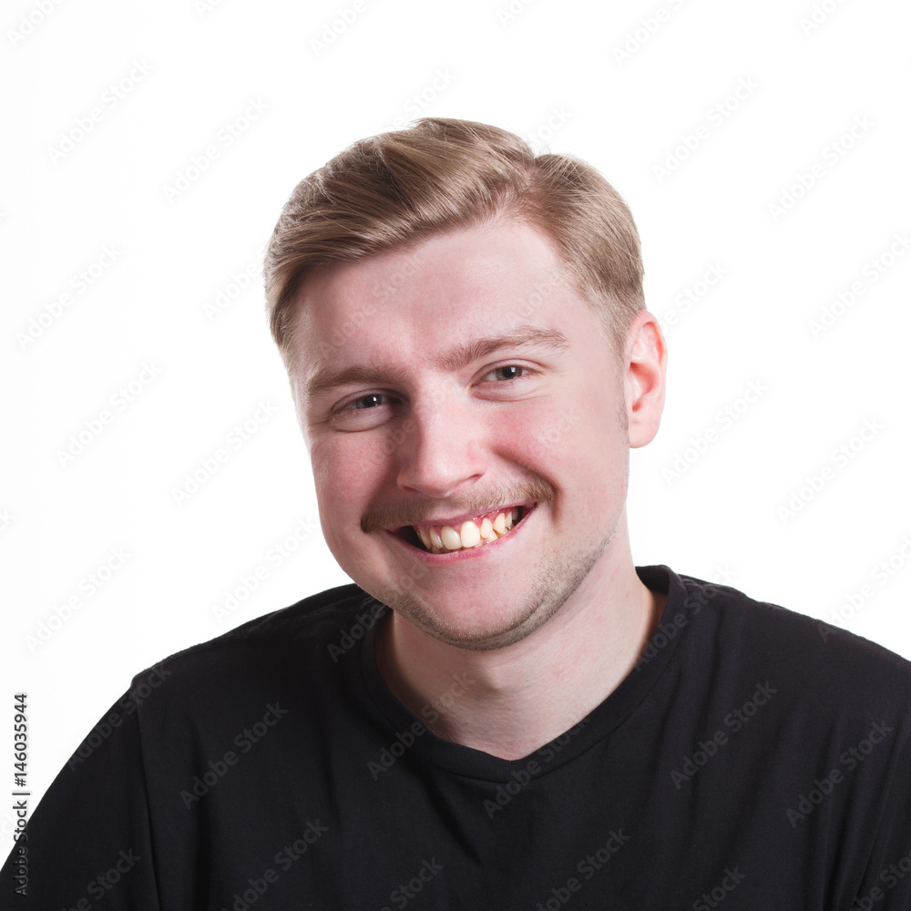 Facial expression, emotions, cheerful man laughing Facial expression, emotions, cheerful man laughing