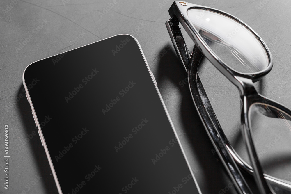 modern black office desktop scene modern black office desktop scene