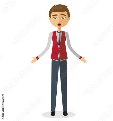 Shocked young businessman surprised man emotional concept