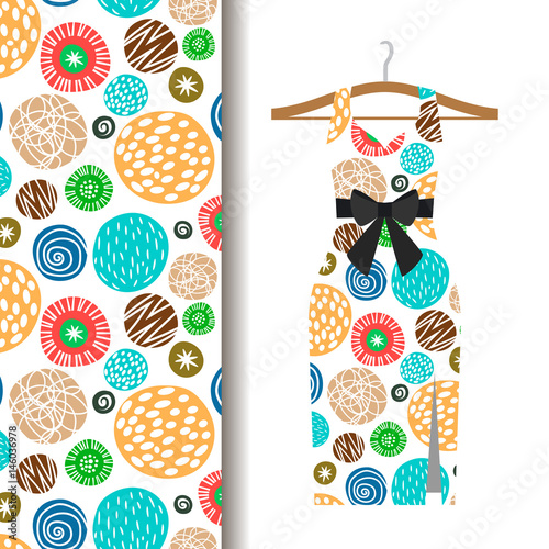 Women dress fabric pattern with dots photo