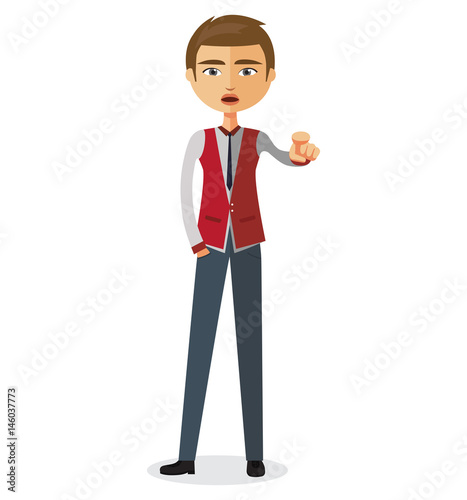 Blond businessman motivation flat cartoon vector illustration