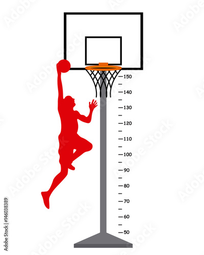 Meter basketball basket with player