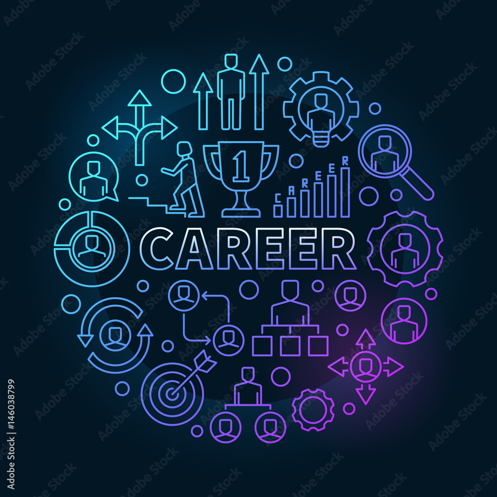 Modern career colorful illustration