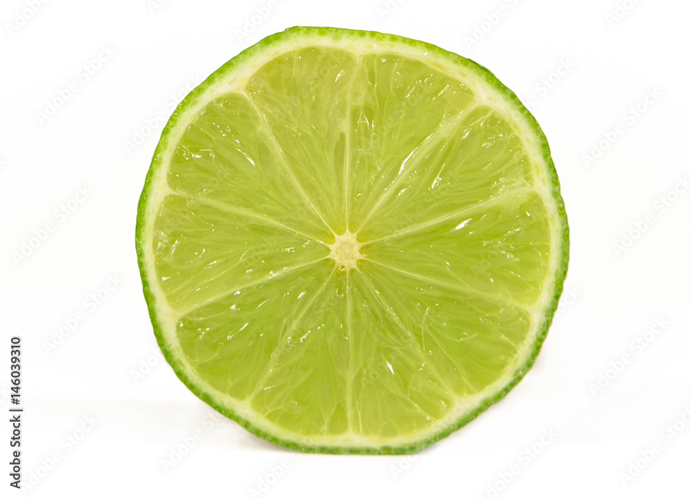 Slice of Lime Over White Background Slice of Lime Over White Background