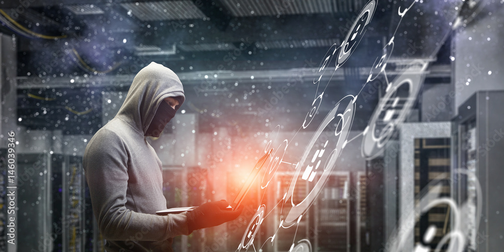 Network security and privacy crime. Mixed media Network security and privacy crime. Mixed media