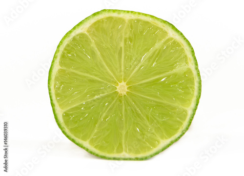 Slice of Lime Over White Background