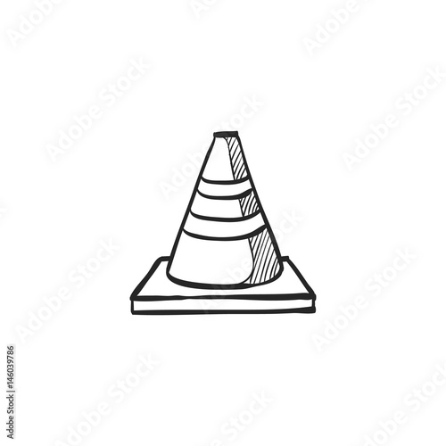 Sketch icon - Road sign cone