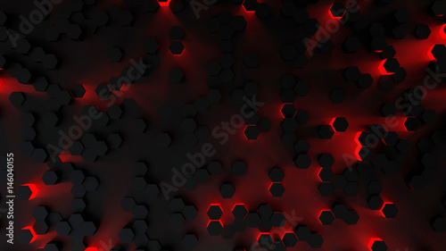 Abstract technological sci-fi hexagonal background
