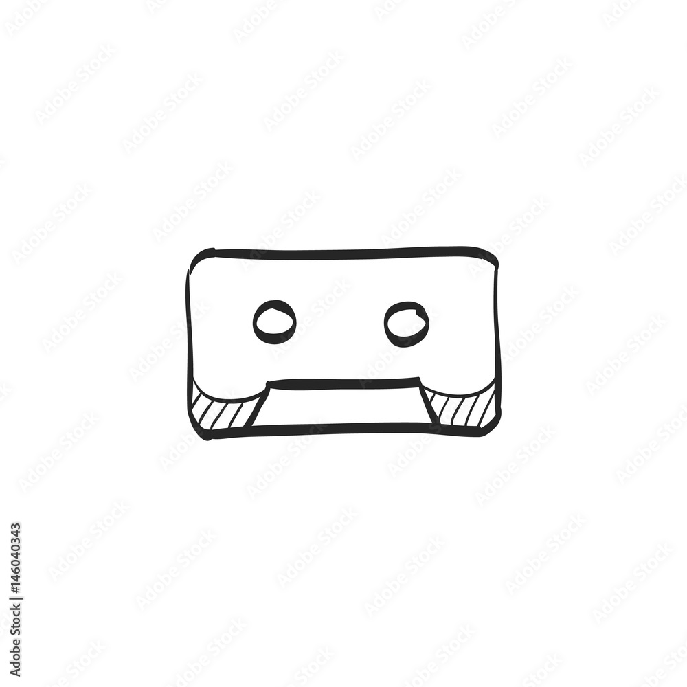 Sketch icon - Tape cassette Sketch icon - Tape cassette