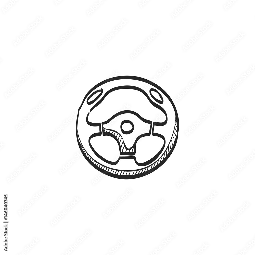 Obraz premium Sketch icon - Steering wheel