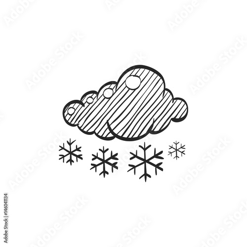Sketch icon - Weather overcast snowing