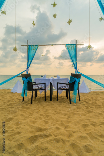 Beautiful place for romantic dinner on the beach. Samui island
