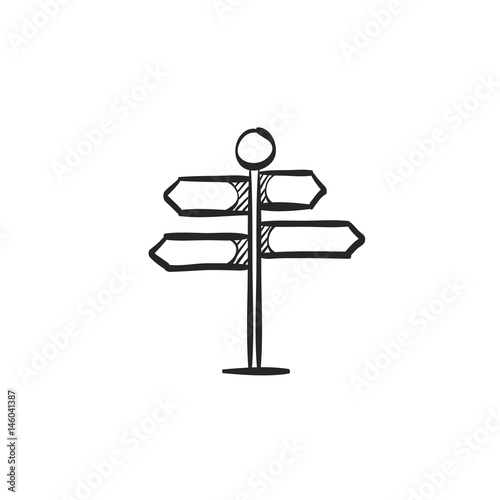 Sketch icon - Road sign post