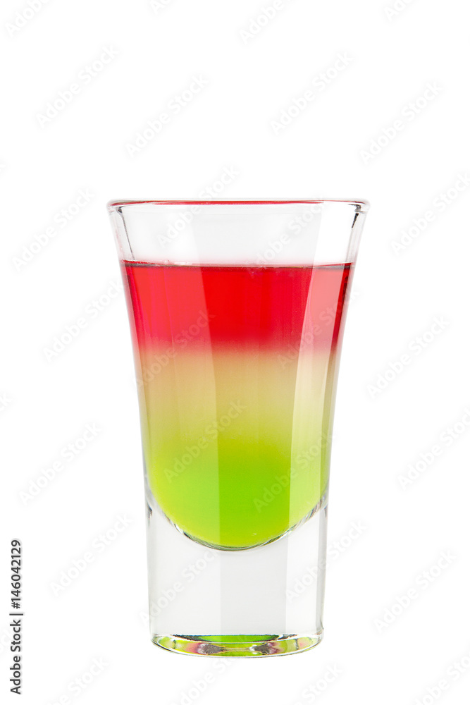 Shot. Alcoholic drink on a white background Shot. Alcoholic drink on a white background