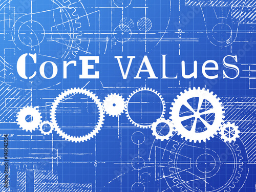 Core Values Blueprint Tech Drawing