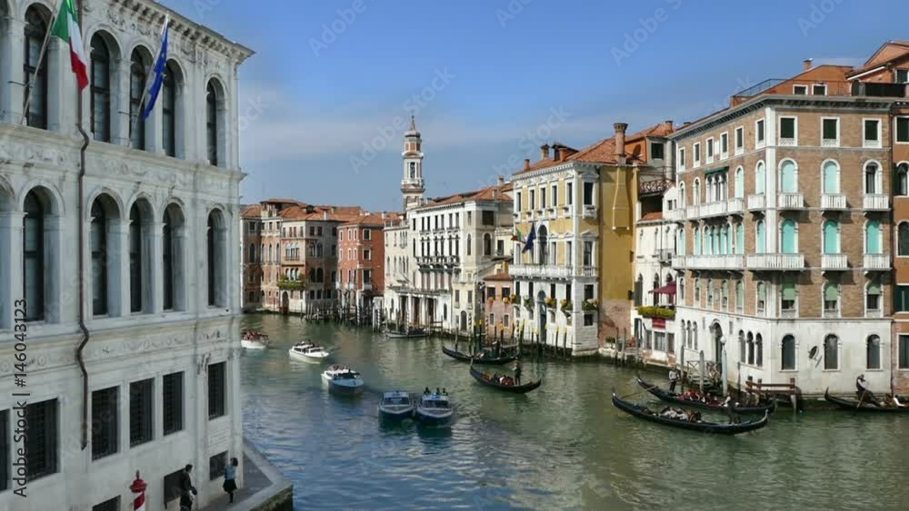 View of the Grand Canal from bridge Rialto, Venice in Italy View of the Grand Canal from bridge Rialto, Venice in Italy