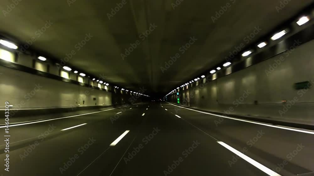 Night Car Trip on a tunnel in Paris peripheral beltway Night Car Trip on a tunnel in Paris peripheral beltway