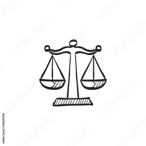 Sketch icon - Justice scale