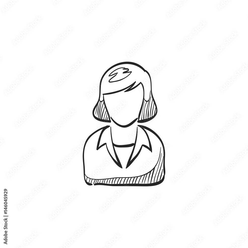 Sketch icon - Female receptionist Sketch icon - Female receptionist
