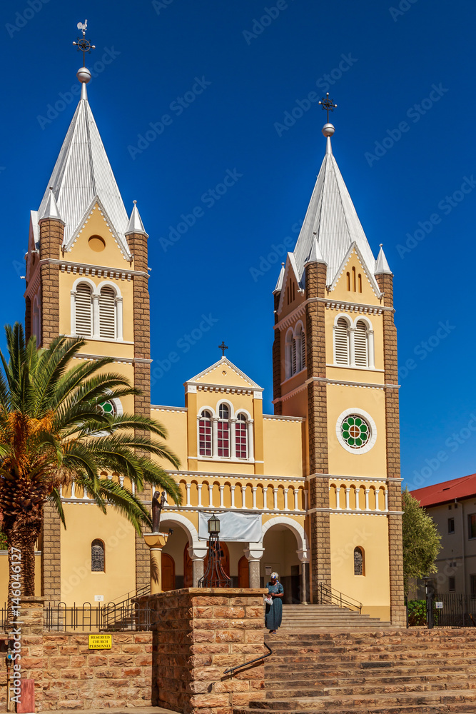 Catholic Saint Mary Church with blue sky  in background, Windhoek, Namibia