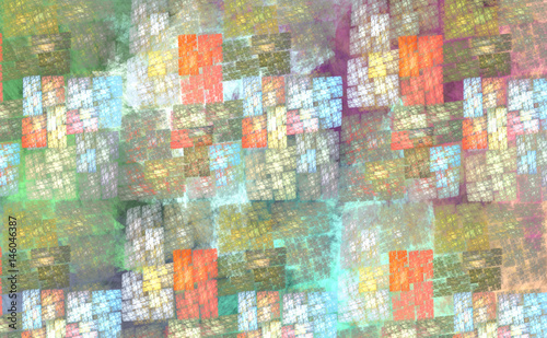 Light geometric fractal checkered pattern © ivanoel
