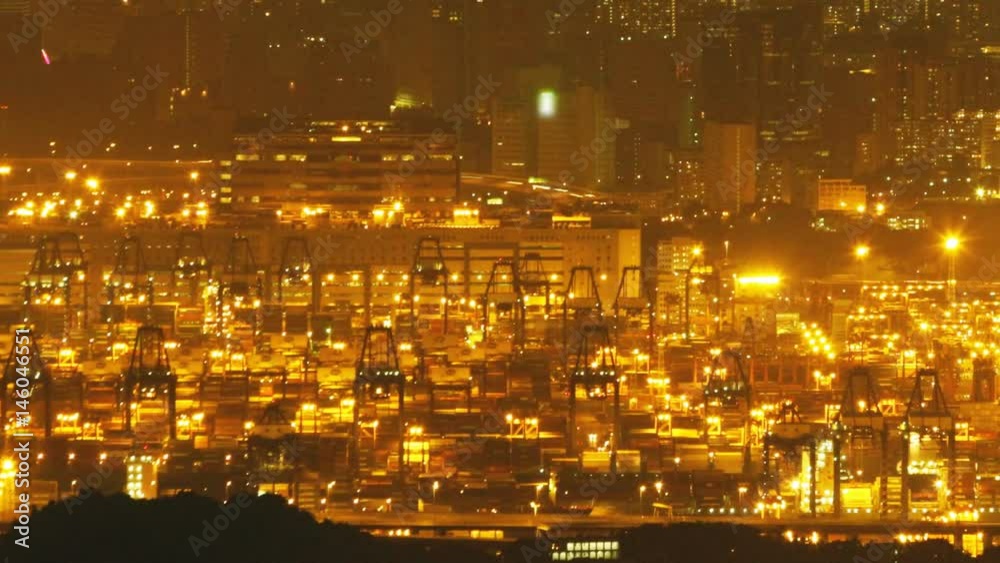 Hong Kong Kwai Tsing Container Terminal at Night Hong Kong Kwai Tsing Container Terminal at Night