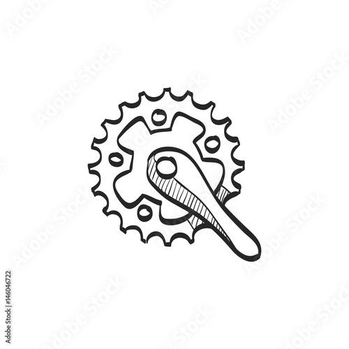 Sketch icon - Bicycle crank set
