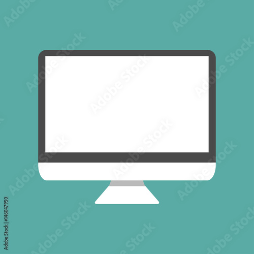 Vector flat computer monitor