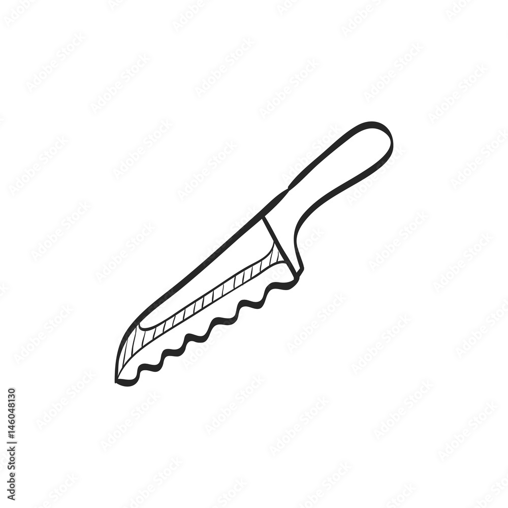 Sketch icon - Bread knife Sketch icon - Bread knife