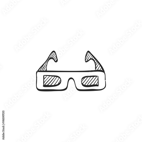 Sketch icon - 3D glasses