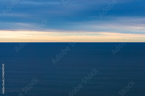 Simple nature background of blue ocean and sky