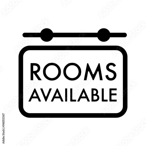 Rooms available vector icon. Line design on white background.