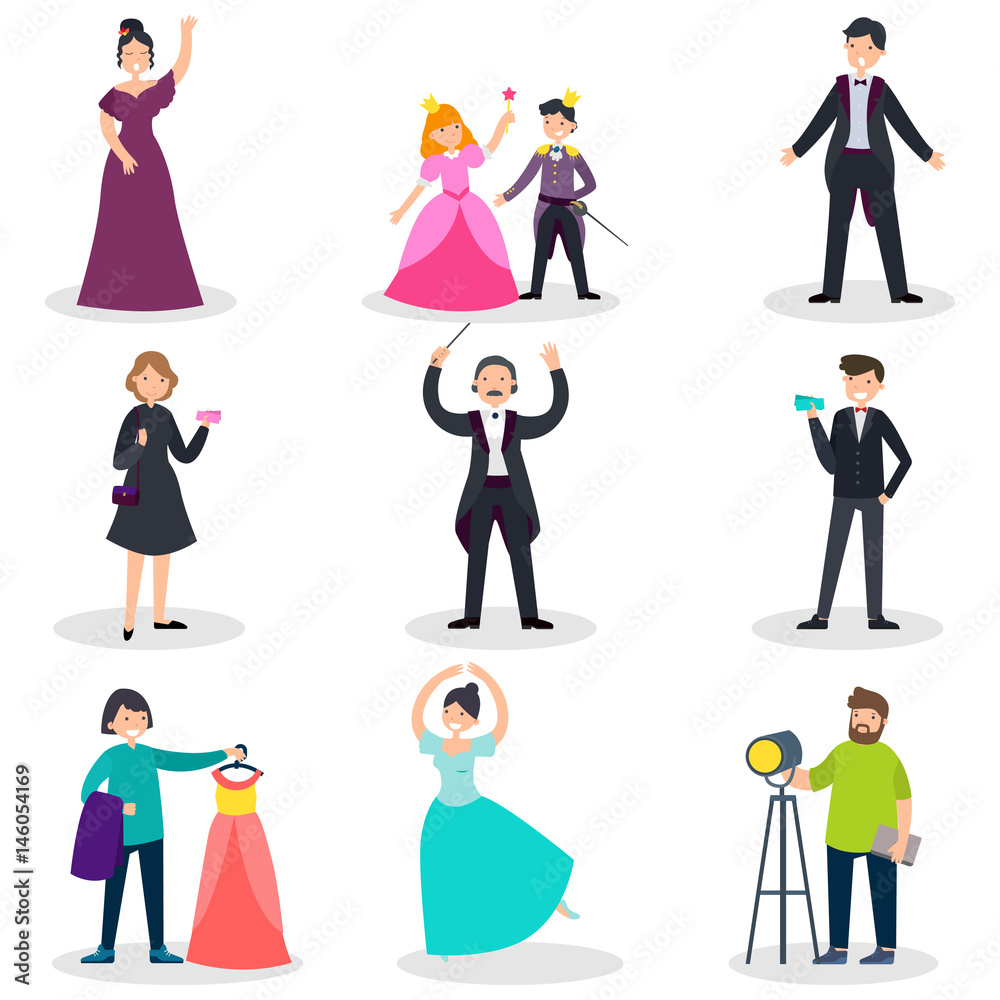 People In Theatre Set