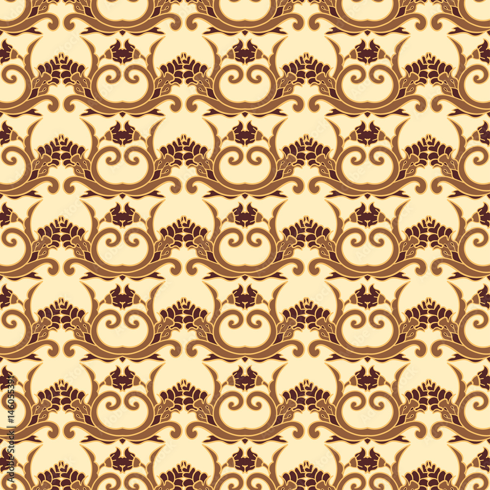 Vector damask seamless pattern, gold wallpaper, wrapping