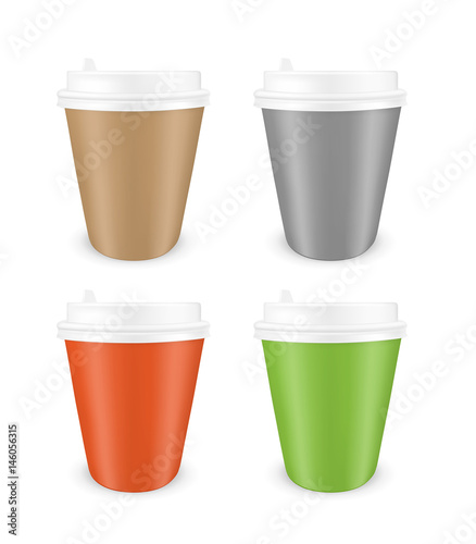 Wallpaper Mural Colored disposable paper coffee cup Torontodigital.ca