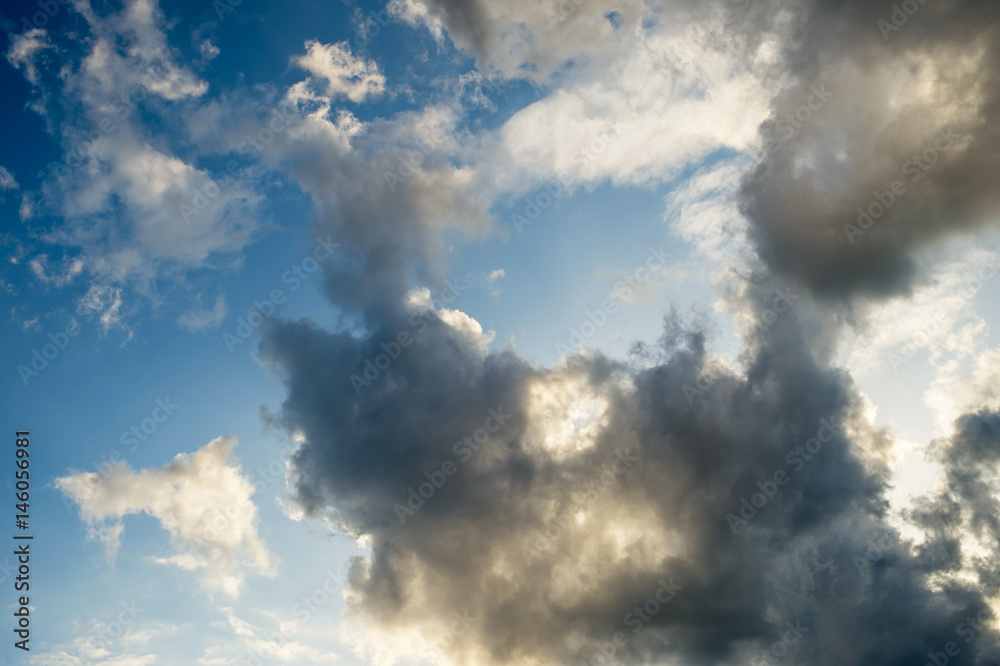 Clouds in the sun after the rain