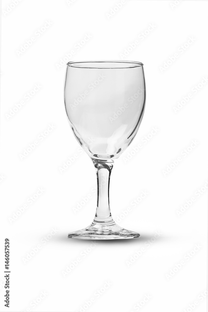 Empty drinking wine glass on white backgorund. Empty drinking wine glass on white backgorund.