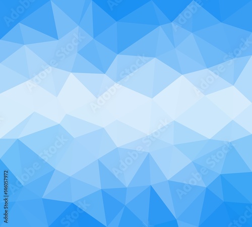 Blue polygonal illustration. Low poly background