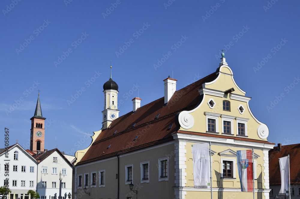 Rathaus und Turm der Pfarrkirche, Friedberg