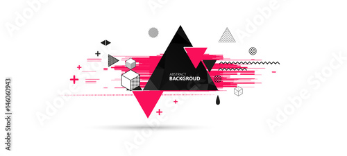 Abstract Background. Geometric elements memphis in the style of 80's. Vector illustration.